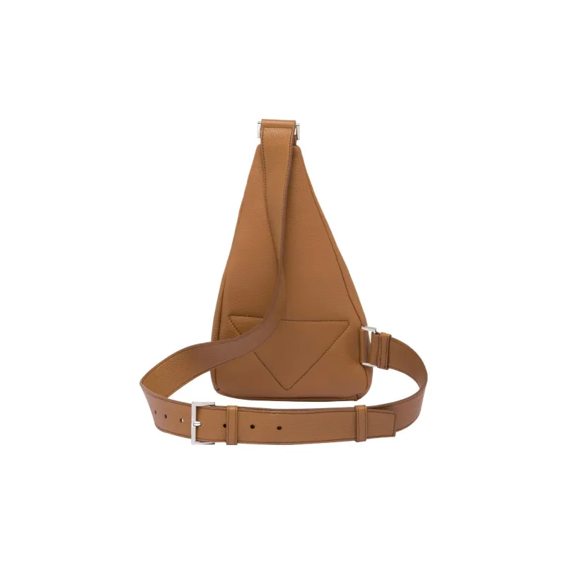 PRADA Leather Shoulder Bag Crossbody Bag Sling Bags Men's Camel-2