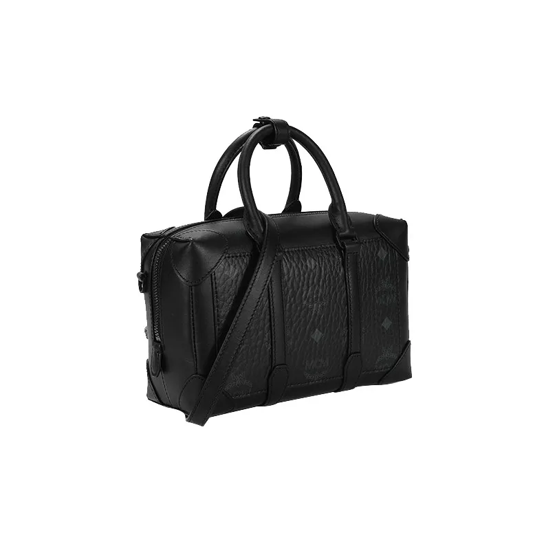 MCM Soft Berlin Visetos Coated Canvas Pillow Bag, Shoulder Bag, Crossbody Bag, Handbag Small Size Men's Black-1
