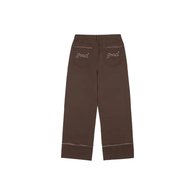 MeiHaoStore Straight Jeans Women's Coffee-1