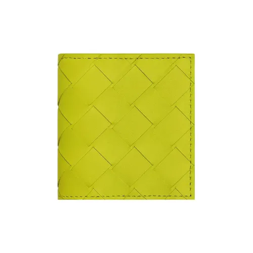 Bottega Veneta Cow Leather Coin Purse Small Size Men's Yellow/Black
