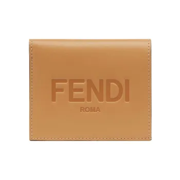 FENDI Calfskin Wallet Small Size Women's Brown