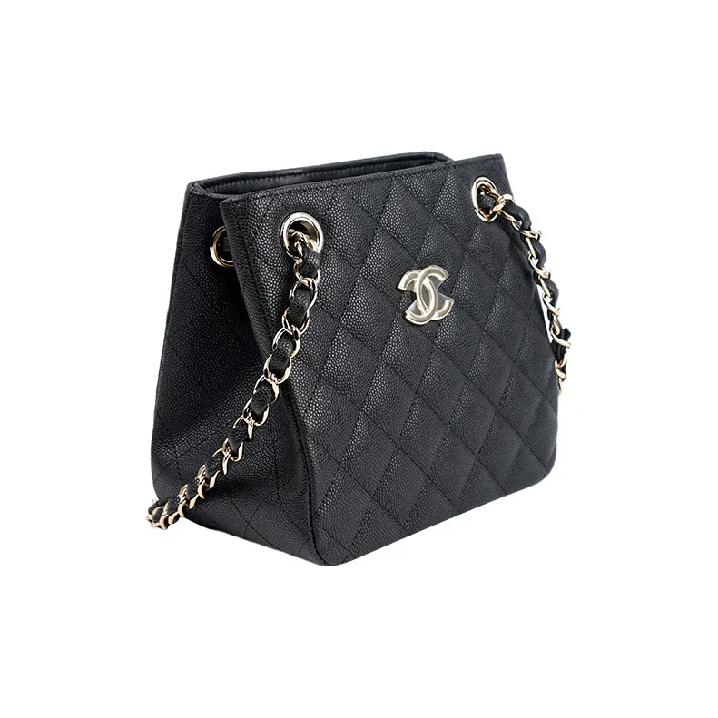 CHANEL Caviar Grain Embossed Cow Leather Hobo Bag, Tote Bag, Shopping Bag, Crossbody Bag, Shoulder Bag Women's Black-1