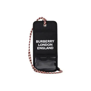Burberry Leather Card Clip Money Clip Card Holder Men's Black
