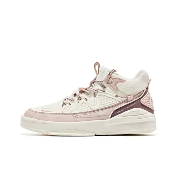 Erke Rivers Anti Slip Wear Resistant High Top Skateboard Shoes Women's White Pink