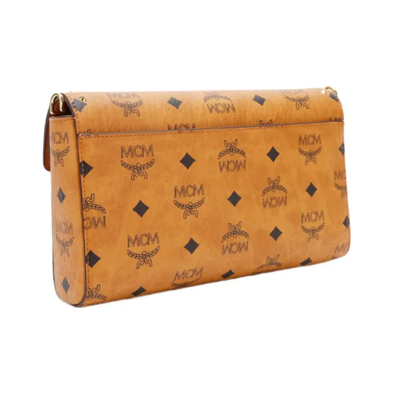 MCM Millie Visetos Leather Shoulder Bag Crossbody Bag Regular Women's Brown/Cognac-1
