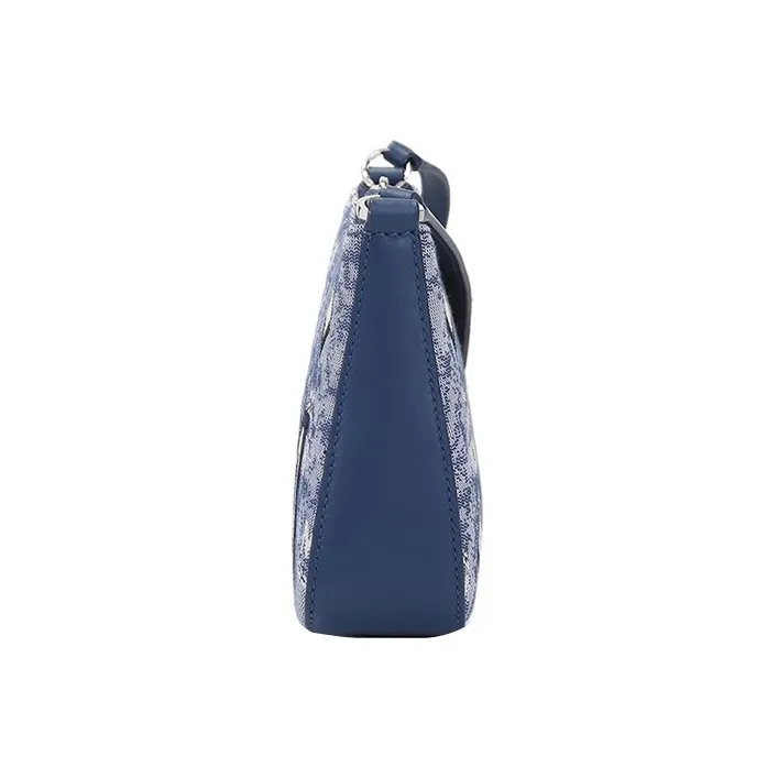 MCM Coated Canvas Shoulder Bag, Crossbody Bag Mini Women's Blue-2