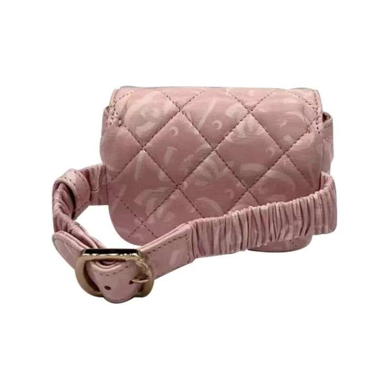 CHANEL Fabric Surface Clutch Wrist Bag Women's Pink-1