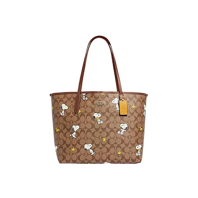 COACH Dempsey Artificial Leather Tote Bag Shopping Bag Handbag Shoulder Bags Women's Brown-0
