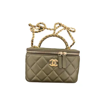 CHANEL 22K Autumn And Winter Sheepskin Box Bag, Makeup Bag, Crossbody Handbag, Shoulder Bag Women's Brown