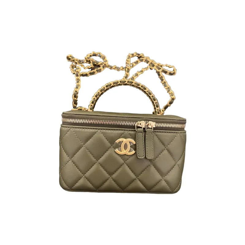 CHANEL 22K Autumn And Winter Sheepskin Box Bag, Makeup Bag, Crossbody Handbag, Shoulder Bag Women's Brown-0