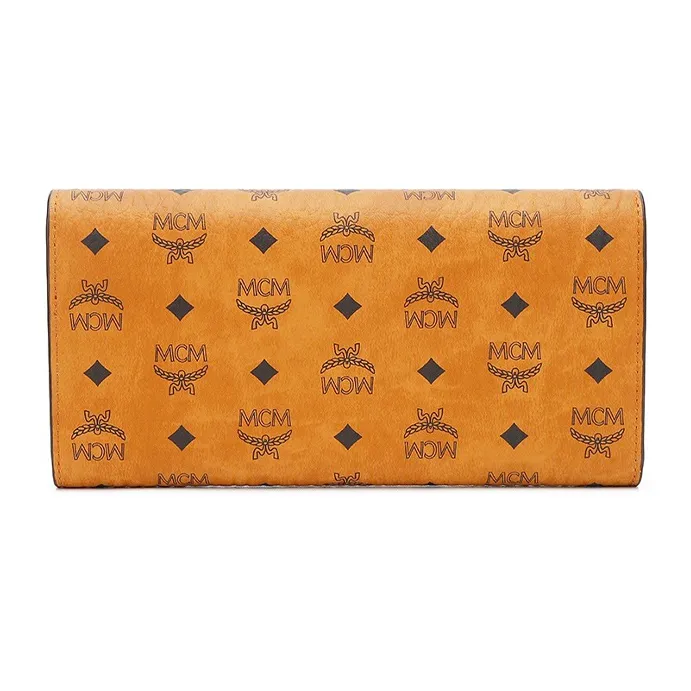 MCM Leather Clutches Wallets Unisex Brown Cognac-3