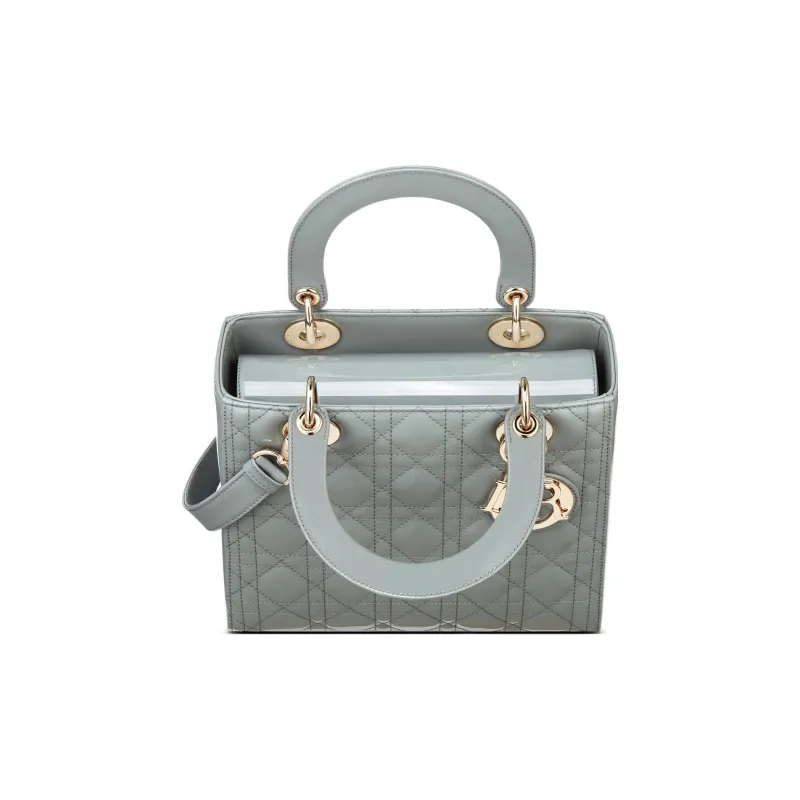 DIOR Lady Dior Sheepskin Dior Bag Shoulder Bag Crossbody Bag Handbag Medium Size Women's Gray-2