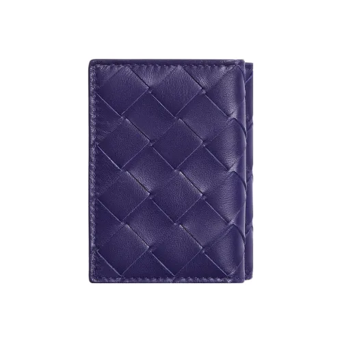 Bottega Veneta Cow Leather Wallet Small Size Men's Purple/Kiwi Green