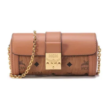 MCM Tracy Visetos Leather Cylinder Bag, Crossbody Bag, Shoulder Bag Women's