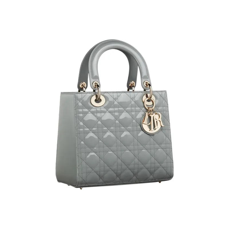 DIOR Lady Dior Sheepskin Dior Bag Shoulder Bag Crossbody Bag Handbag Medium Size Women's Gray-1