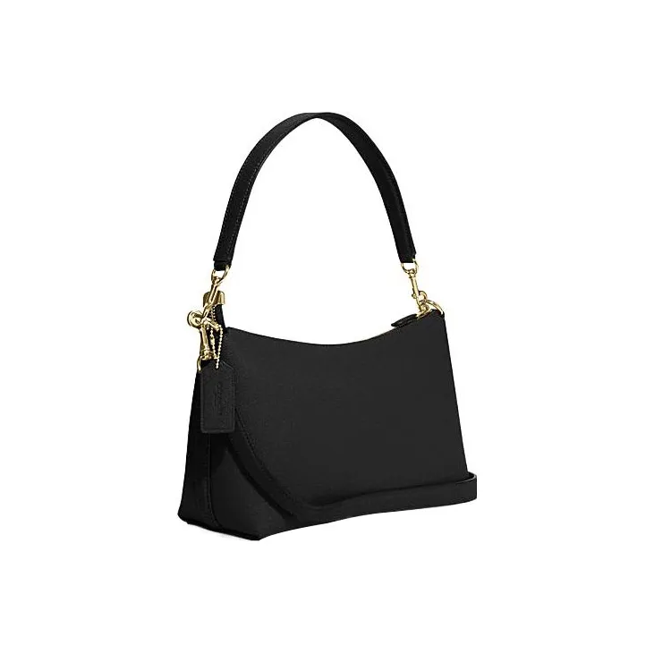 COACH Cow Leather Portable Crossbody Bag, Shoulder Bag Medium Size Women's Black-2