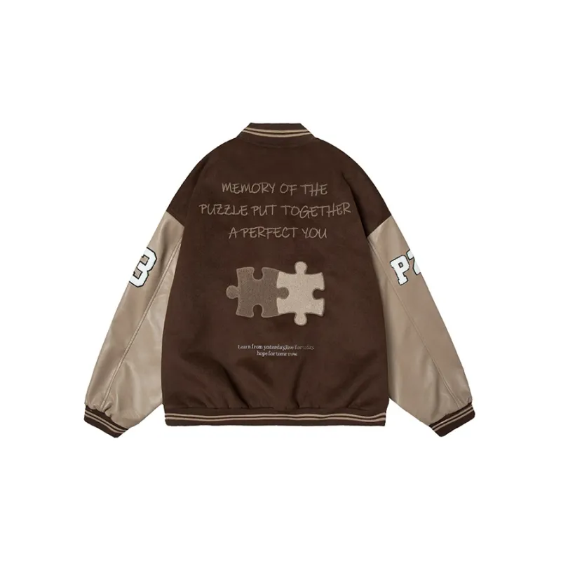 A Chock Baseball Jacket Unisex Coffee-1