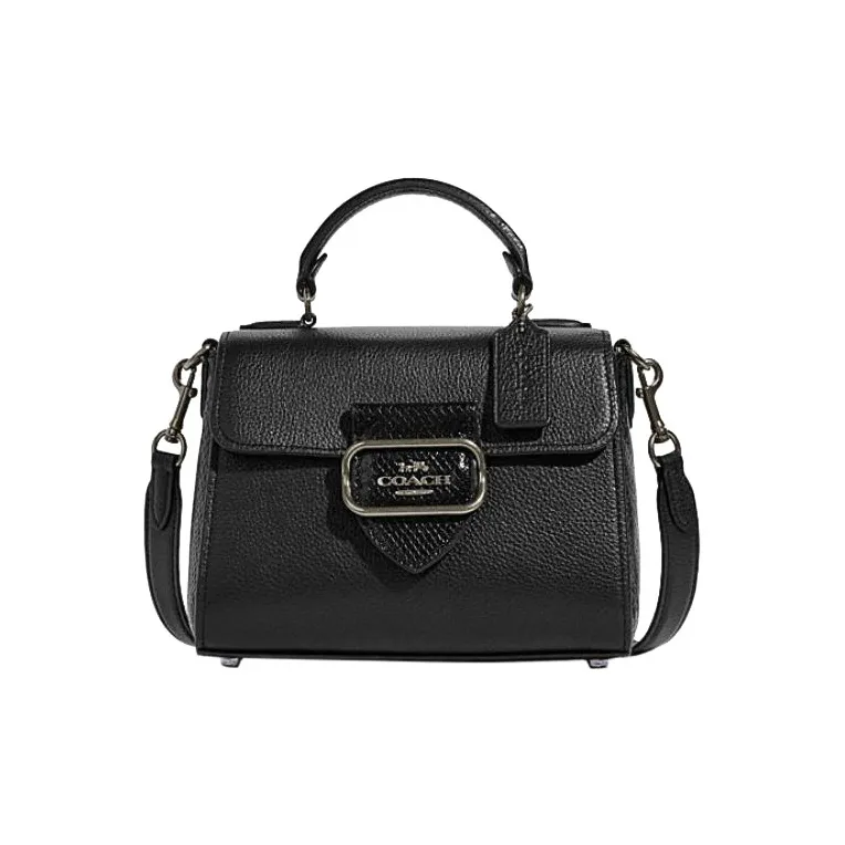 COACH Cow Leather Patchwork With Sheepskin Shoulder Bag Crossbody Bag Handbag Small Size Women's Black-0