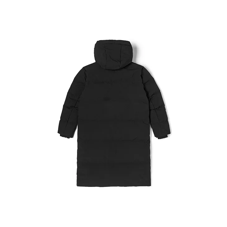 Kappa Solid Color Hooded Long Down Jacket Men's-1