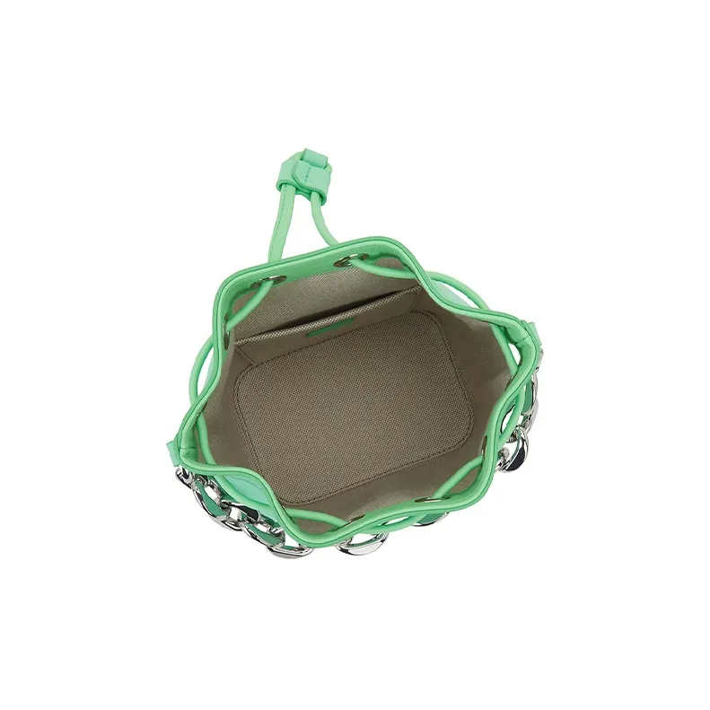 MCM Leather Bucket Bag, Crossbody Handbag Mini Women's Green-4