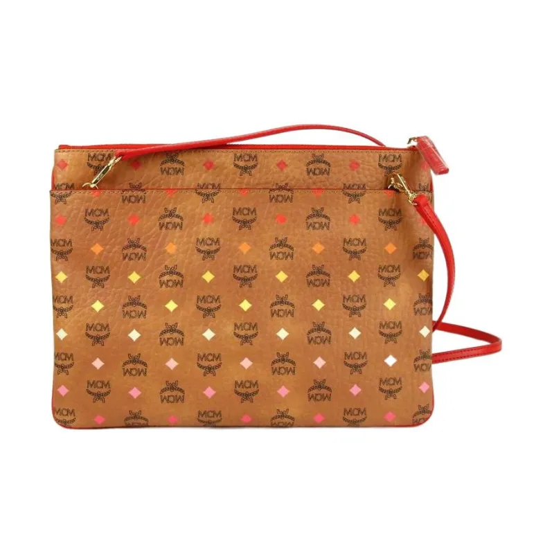 MCM Crossbody Pouch Visetos Skyoptic Medium Cognac/Blue/Multicolor-3