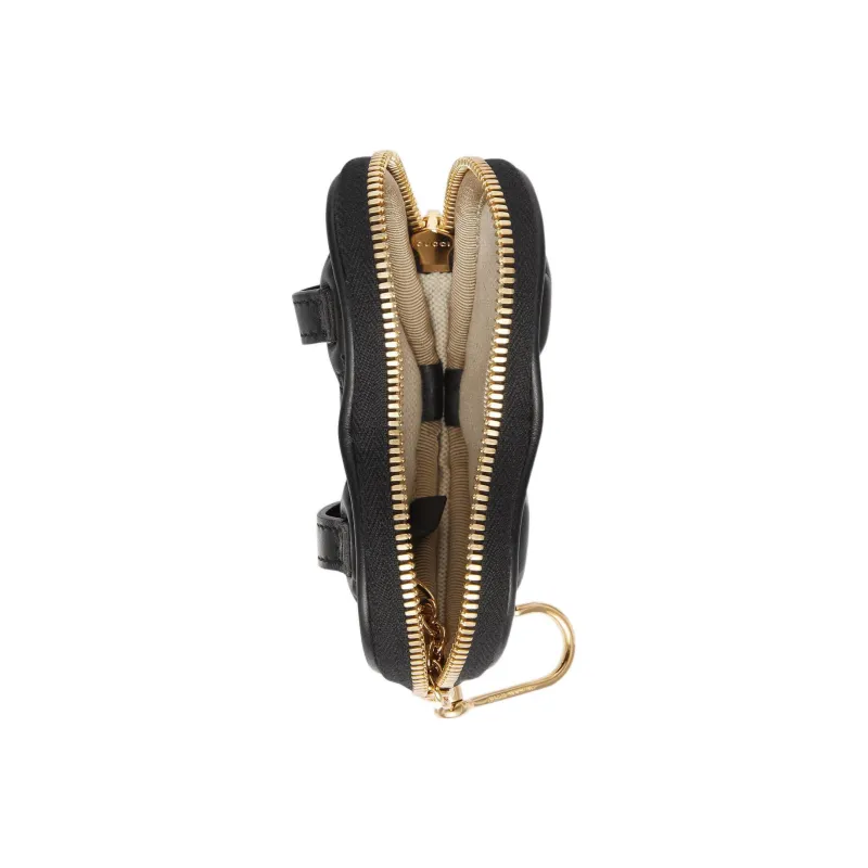 GUCCI Leather Fanny Pack Women's Black-5