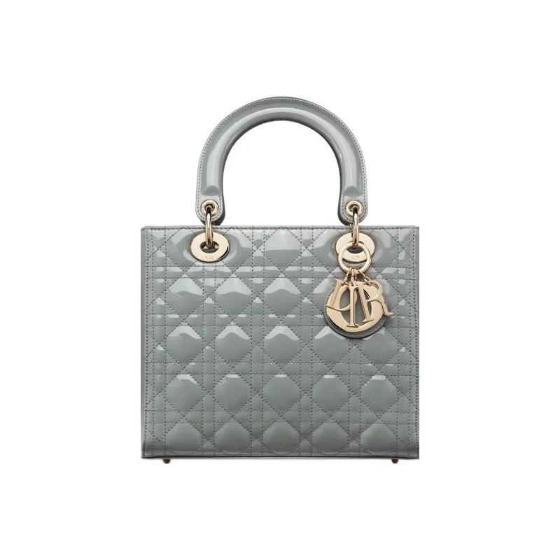 DIOR Lady Dior Sheepskin Dior Bag Shoulder Bag Crossbody Bag Handbag Medium Size Women's Gray-0