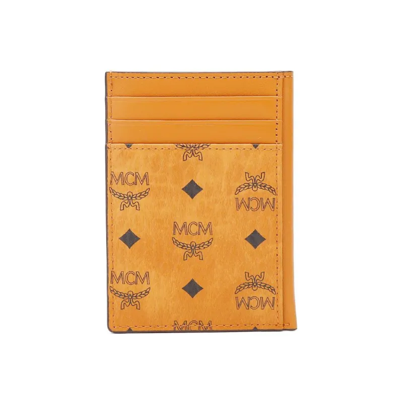 MCM Essential Visetos Origina Canvas Card Holder Business Card Holder Card Holder Mini Men's Cognac-3