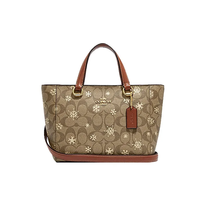 COACH Alice Artificial Leather Shoulder Bag Crossbody Bag Handbag Small Size Women's Brown-0