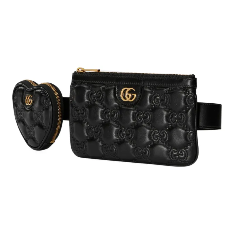 GUCCI Leather Fanny Pack Women's Black-1