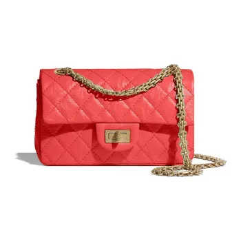 CHANEL 2.55 Calfskin Flap Bag, Shoulder Bag, Crossbody Bag Mini Women's Red