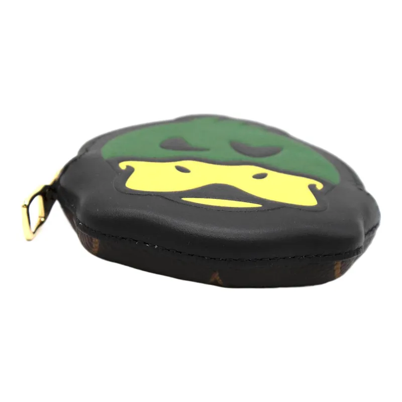 LOUIS VUITTON NIGO DUCK COIN CARD HOLDER Leather Coin Card Holder Unisex Yellow Green-3
