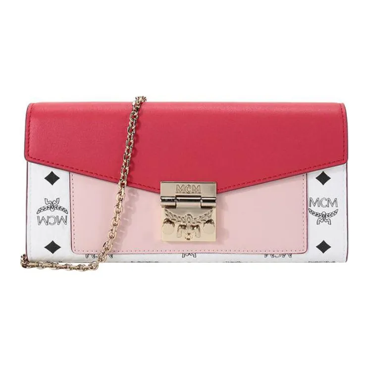 MCM Patricia Visetos Leather Chain Bag, Wallet, Crossbody Bag Trumpets Women's White-0