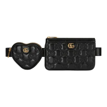 GUCCI Leather Fanny Pack Women's Black