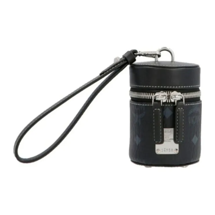 MCM Artificial Leather Cylinder Bag, Shoulder Bag, Crossbody Bag Extra Mini Women's Black-0