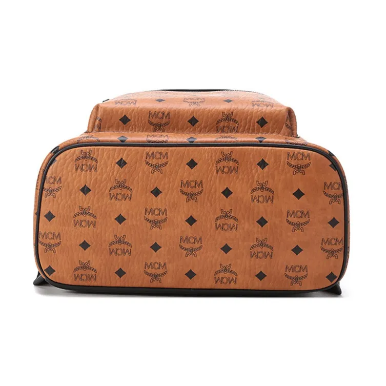 MCM Stark Visetos Coated Canvas Backpack Large Size Unisex Brown Cognac-5