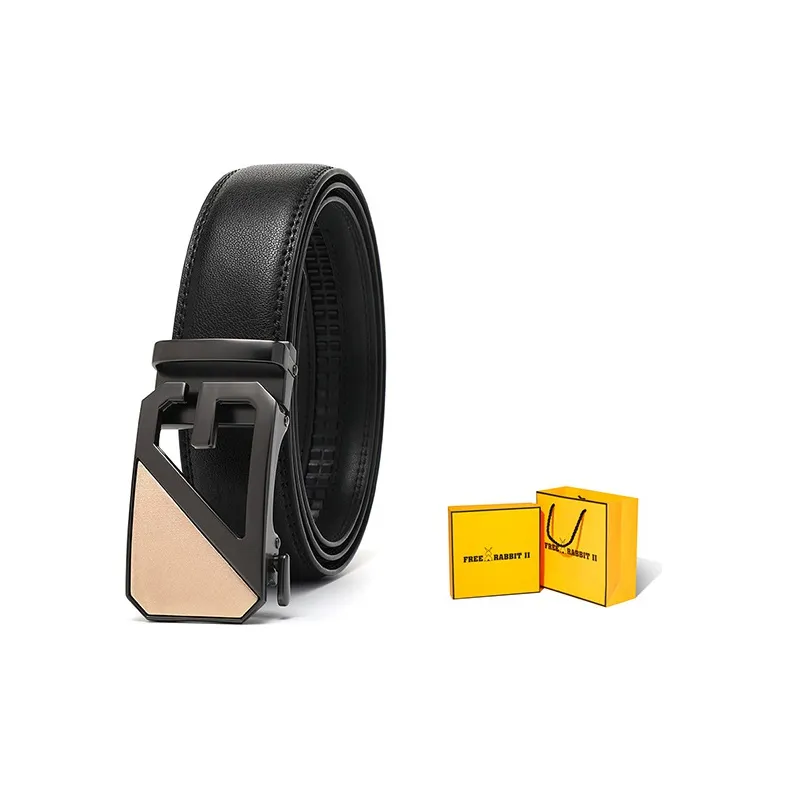 FREE RABBITⅡ Youth Cow Leather Automatic Buckle Leather Belts Men's-8