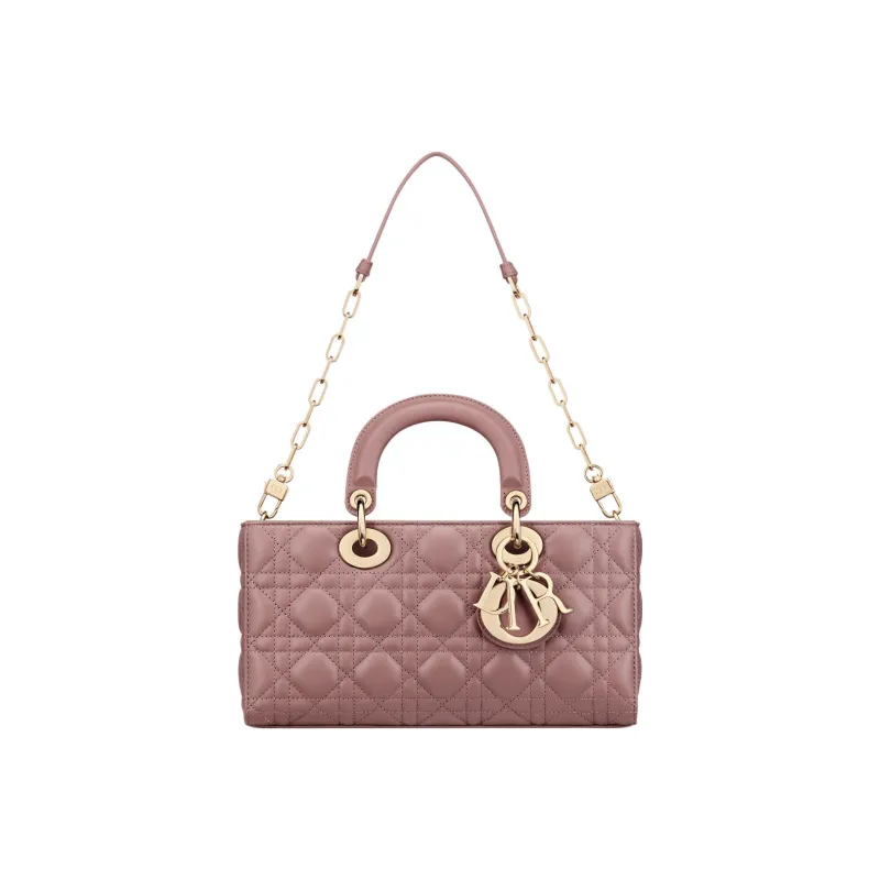 DIOR Lady D-JOY Sheepskin Daisie Bag Shoulder Bag Crossbody Bag Handbag Medium Size Women's Pink Peony-2
