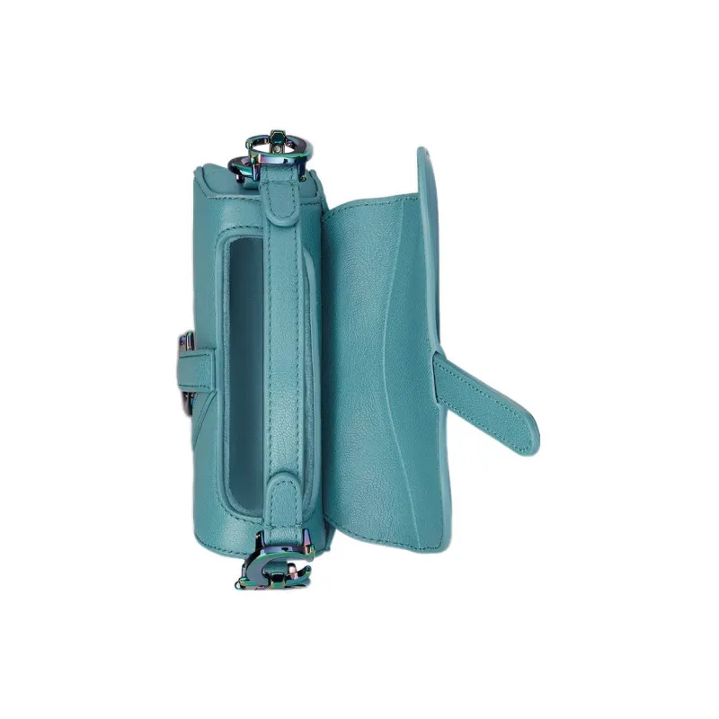 DIOR Saddle Goatskin Saddle Bag Shoulder Bag Crossbody Bag Handbag Extra Mini Women's Sky Blue-3