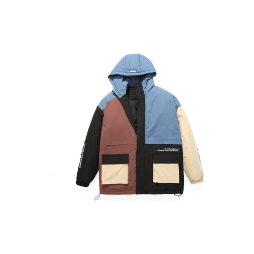 GENANX Puffer Jackets Unisex Blue-Brown