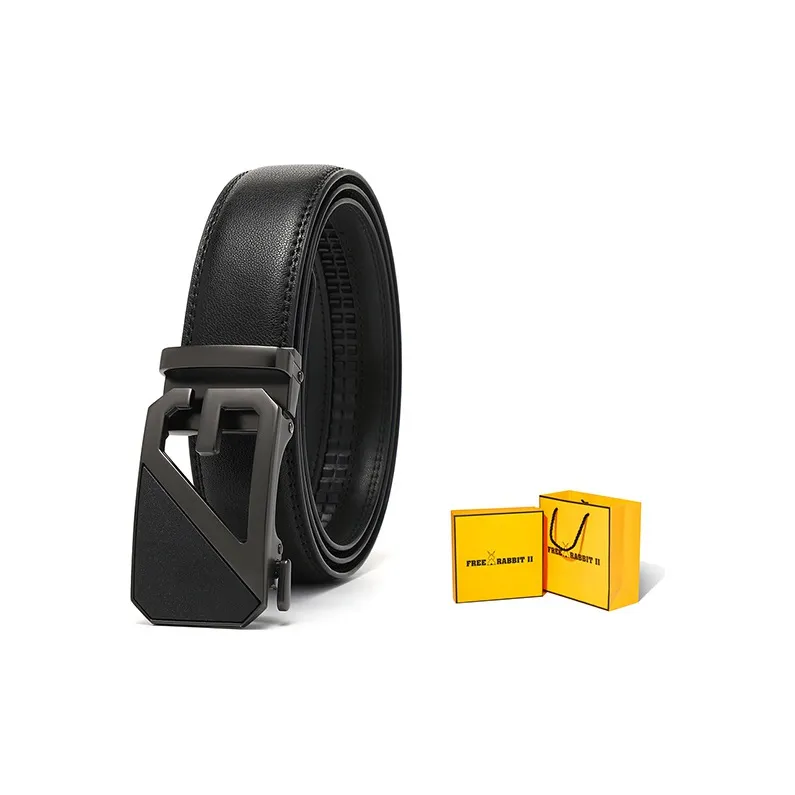 FREE RABBITⅡ Youth Cow Leather Automatic Buckle Leather Belts Men's-4