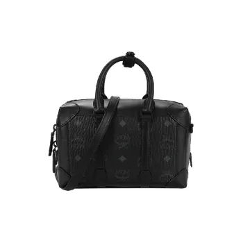 MCM Soft Berlin Visetos Coated Canvas Pillow Bag, Shoulder Bag, Crossbody Bag, Handbag Small Size Men's Black
