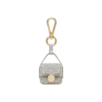 FENDI Shearling Cow Leather Patchwork AirPods Pro Earphone Case Earphone Case Women's Light Gray