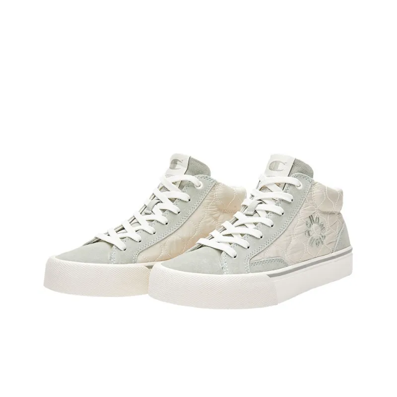 Champion Essentials Collection Skate Classic 1.0 Mid Top Skateboard Shoes Women's Beige Green-2