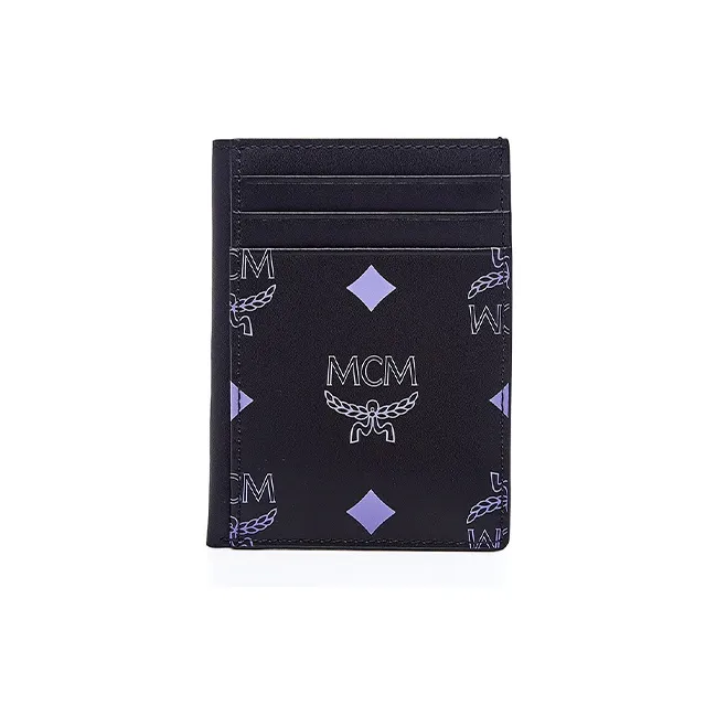 MCM Leather Card Holder Mini Unisex Black-3