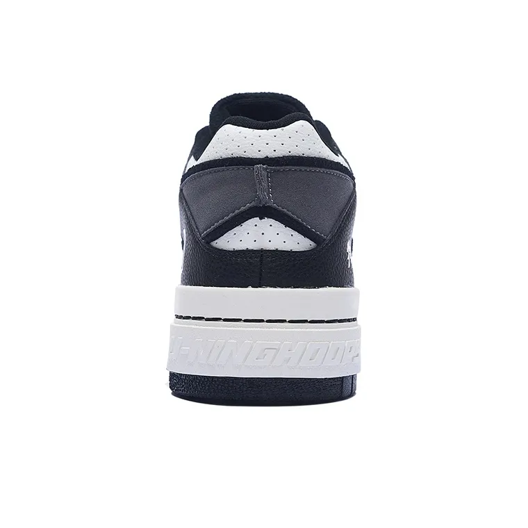 LiNing Rookie BadFive Anti Slip Wear Resistant Low Top Skateboard Shoes Men's Black White-3