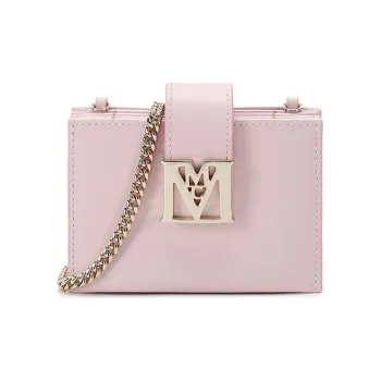 MCM Leather Crossbody Bag Card Holder Mini Women's Pink