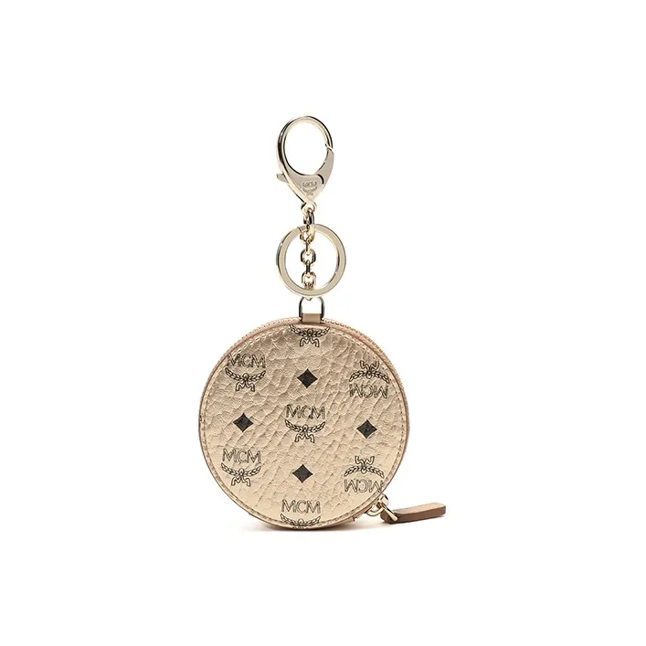 MCM Essential Visetos Origina Leather Clutch Women's Gold-3