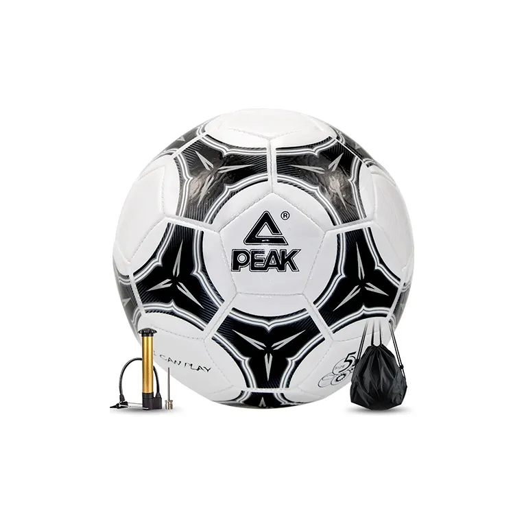 PEAK Size 5 Soccer TPU Machine Stitched Soccer Ball Unisex Black White-1