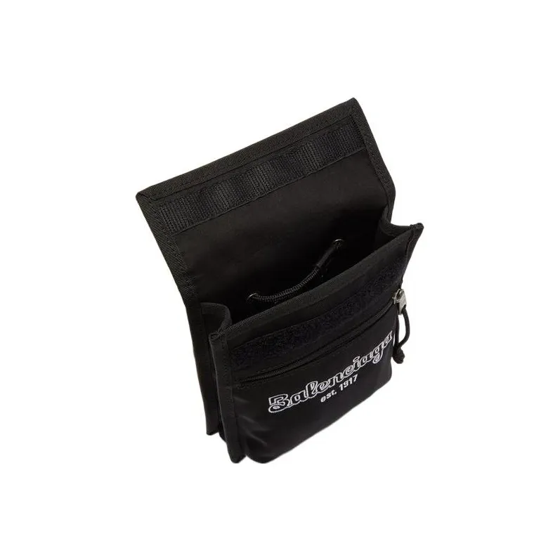 Balenciaga Explorer Nylon Cell Phone Pouch Tobacco Bag Crossbody Bag Shoulder Bag Small Size Men's Black-1